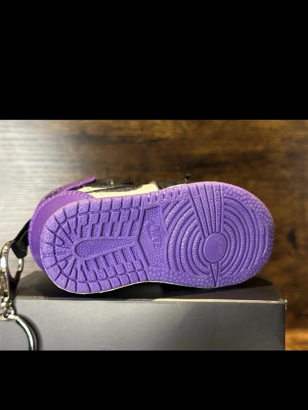 Purple and Black Portable Charger Power Bank Mini Sneaker Keychain